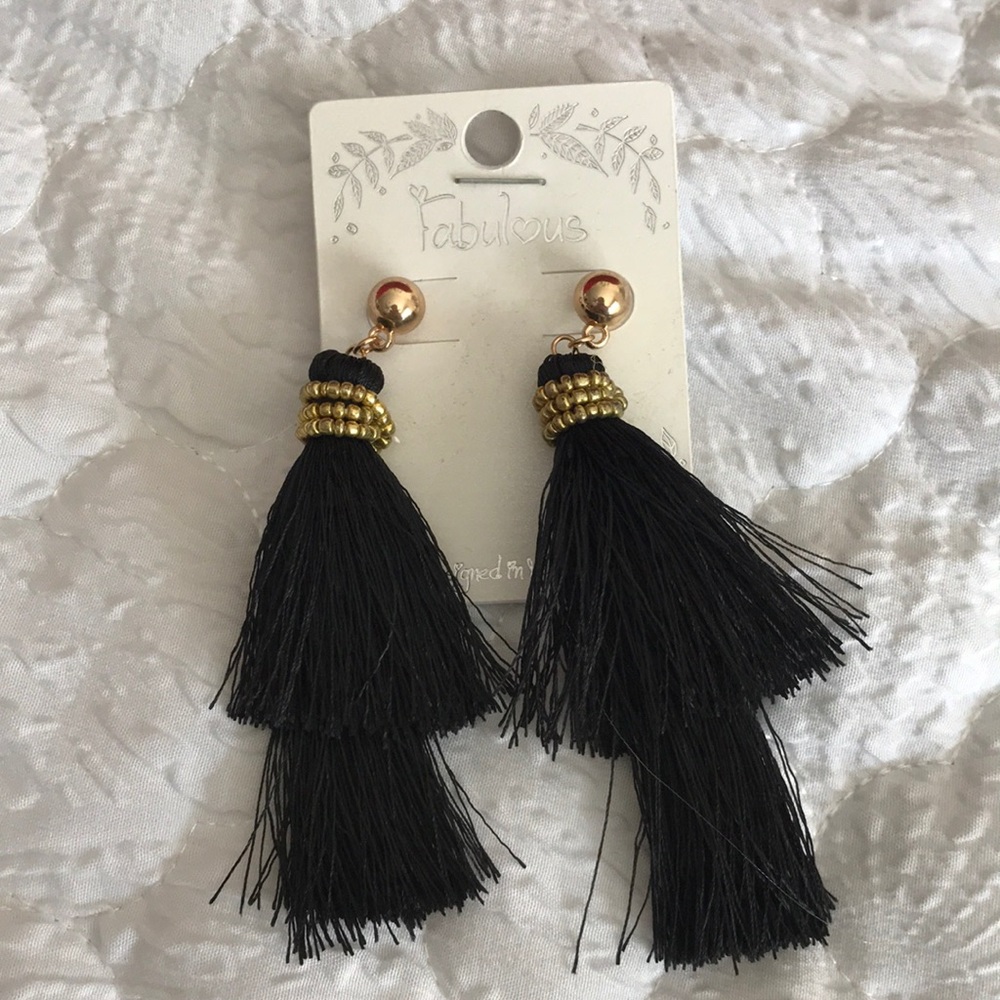 black earrings